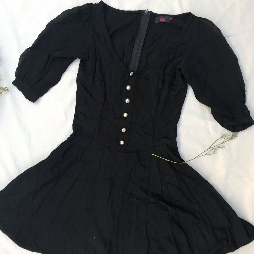 Motel Dress with Puff sleeves